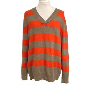 GAP V-neck striped long sleeve pullover sweater. Women’s size XXL